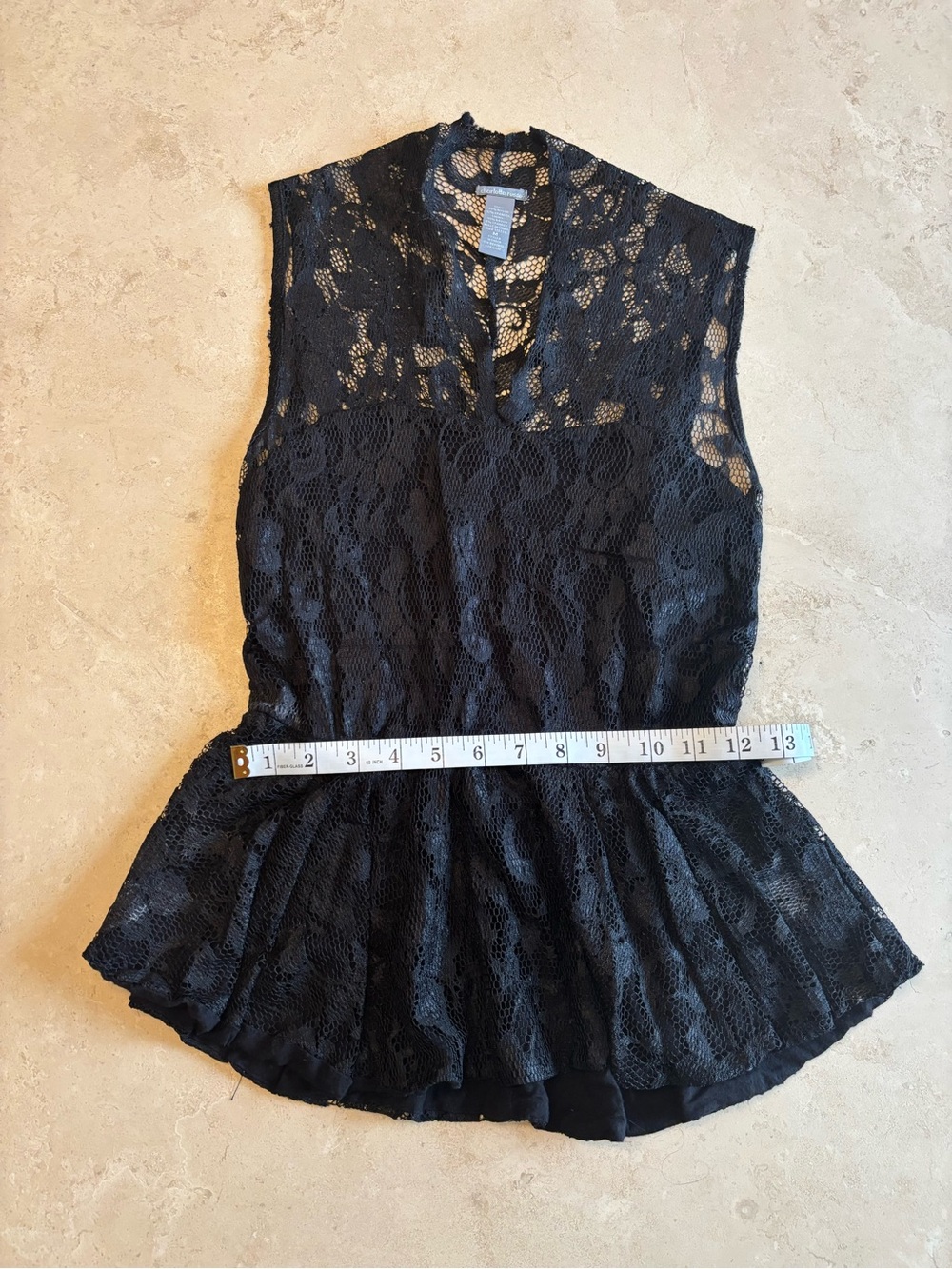Charlotte Russe Black Lace Peplum Sleeveless Top